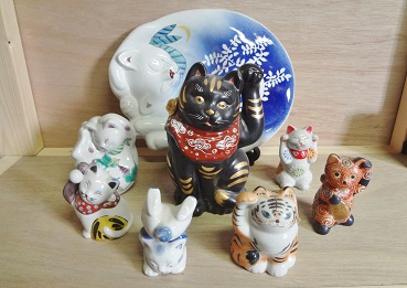 九谷焼 招き猫 隆光屋（Kutani Ceramics Cats）